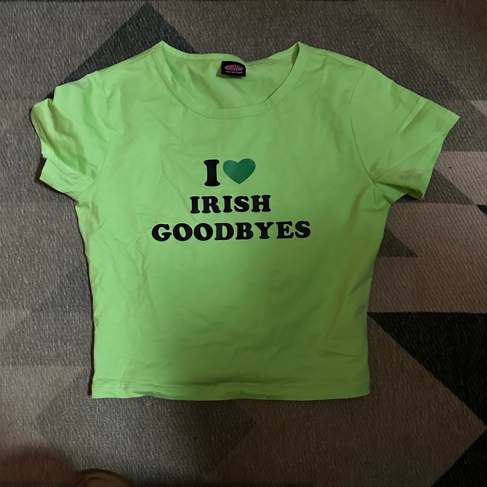 St Patrick’s day Vibrant Green Crop Top i love Irish goodbyes